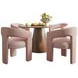 Gwen Luxury Brown and Pink Upholstered 5 Piece Dining Set