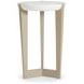 Axiom Linear Grey And White Plaster Round Chairside Table