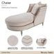 London Place Parchment 69" Chaise with Nailhead Trim and Pillows