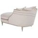 London Place Parchment 69" Chaise with Nailhead Trim and Pillows