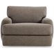 Cameron Brown Upholstered Swivel Chair with Pillow
