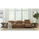 Rally-Up Caramel 5 Piece Power Reclining Sectional with Console