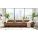 Rally-Up Caramel 5 Piece Power Reclining Sectional with Console