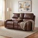Newnan Brown Double Glider Reclining Console Loveseat