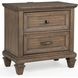 Mariana Mocha 2 Drawer Nightstand with USB Charging