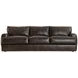 Cameron Black Leather 97" Sofa with Pillow
