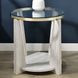 Wanda White Round Glass Top End Table