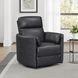 Radius Vintage Slate Leather Swivel Glider Power Recliner with USB Charging