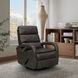 Nick Ryegate Gray Leather Swivel Glider Recliner
