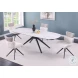 Nicole Matte White And Black Extendable Dining Table