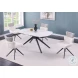 Nicole Matte White And Black Extendable Dining Table