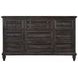 Calistoga Weathered Charcoal 9 Drawer Dresser with Rectangular Mirror