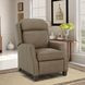 Nixon Cashmere Taupe Leather Push Thru The Arms Recliner