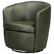 Barolo Lyric Sage Leather Upholstered Swivel Club Chair