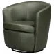 Barolo Lyric Sage Leather Upholstered Swivel Club Chair
