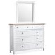 Windmill Harbour White Whisp and Sand 8 Drawer Dresser with Rectangular Mirror
