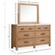 Foxrun Hollow Sierra Brown and White 6 Drawer Marble Top Dresser with Rectangular Mirror
