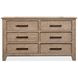 Claremont Smokey Taupe 6 Drawer Dresser with Rectangular Mirror