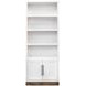 Nora Jasmine White and Barnwood 82" High Pier Bookcase