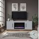 Nora Jasmine White And Barnwood 64" Fireplace TV Stand