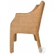 Noelle Basketweave Rattan Wrapped Performance Fabric Dining Chair with Ivory Linen Cushion