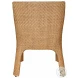 Noelle Basketweave Rattan Wrapped Performance Fabric Dining Chair with Ivory Linen Cushion