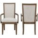 Mariana Vintage Mocha Upholstered Arm Chair Set of 2