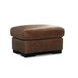 Nova Bomber Walnut Rectangular Top Grain Leather Ottoman