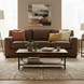 Nova Bomber Walnut 93" Top Grain Leather Sofa