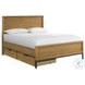 Newport Natural Oak Two Sided 4 Drawer Queen Storage Panel Bed
