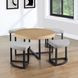 Magnolia Brown Round Nesting Coffee Table with 4 Stools