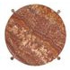 Mosaic Red and Gold Round Travertine Top Joie De Vivre Spot Table