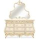 Platine de Royale Champagne 12 Drawer Dresser and Rectangular Mirror