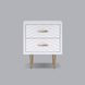 Trixie White and Gold 2 Drawer Nightstand