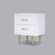 Trixie White and Gold 2 Drawer Nightstand