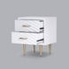 Trixie White and Gold 2 Drawer Nightstand