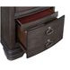 B00566 Brown 2 Drawer Nightstand with USB Charging and LED