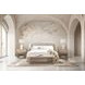 Loggia Aria and Beige Performance Fabric King Upholstered Shelter Bed