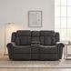 Nutmeg Charcoal Gray Double Reclining 80" Loveseat with Center Console