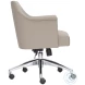 Tiemann Beige And Polished Stainless Steel Office Chair