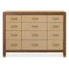 Mosaic Medium Walnut and Ivory Leather 12 Drawer Zurich Accent Chest