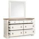 Crownfall Whisper White and Cerused Nutmeg Upholstered Storage Panel Bedroom Set