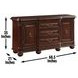 Antoinette Brown 3 Drawers 4 Glass Door Buffet and Hutch with LED lighting