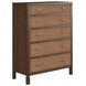 Verge Handcrafted Walnut 5 Drawer Chest