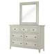 Raelynn Weathered White 7 Drawer Dresser with Rectangular Mirror