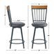Tyler Brown 60" Rectangular Bar Table and Counter Height Stool Set of 3