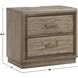 Sonoma Gray 2 Drawers Nightstand with USB Charging and Power Outlet