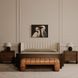 Verity Tan Leather Upholstered Bed Bench