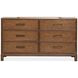 Ridgefield Russet 6 Drawer Dresser with Square Mirror