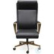 Lazric Black Leather Swivel Office Chair